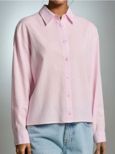 Koszula z wiskozą z domieszką lnu - różowy