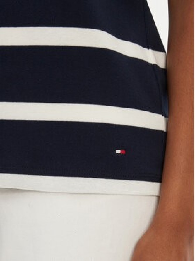 Tommy Hilfiger T-Shirt Gold Button WW0WW45628 Granatowy Regular Fit