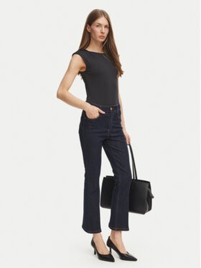 Fracomina Jeansy FY26WV9006D46093 Czarny Cropped Fit