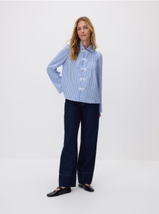 Koszula w paski - jasnoniebieski