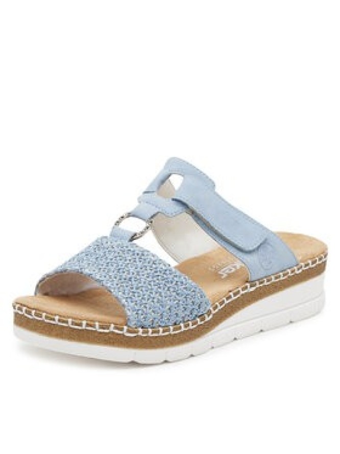 Rieker Klapki V1243-10 Niebieski