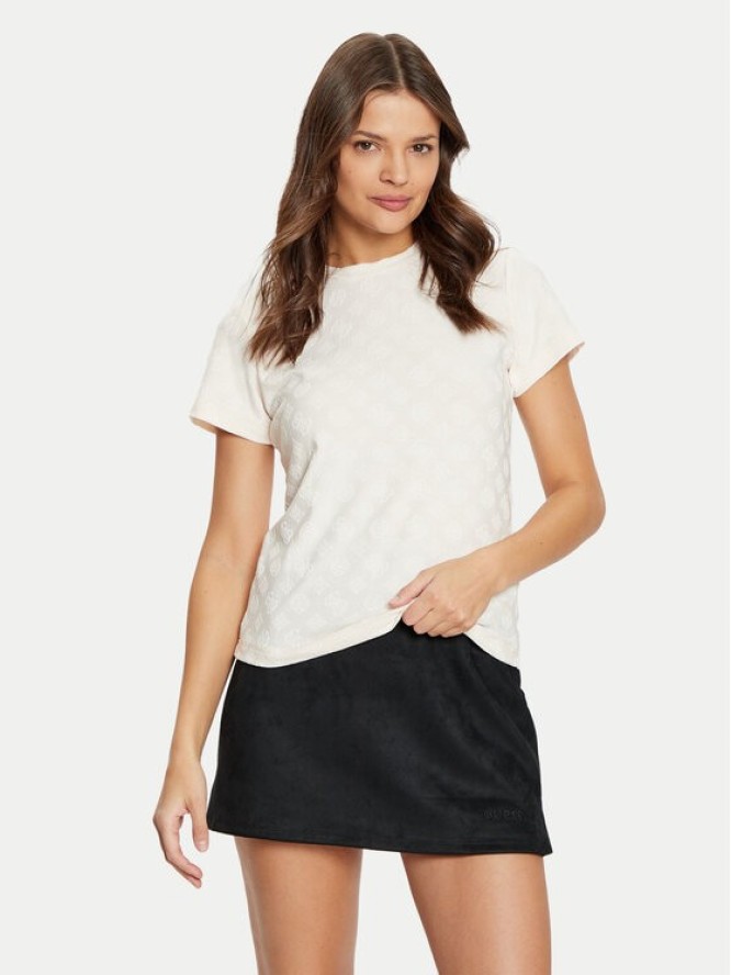 Guess T-Shirt V5RI02 KCLG2 Écru Regular Fit