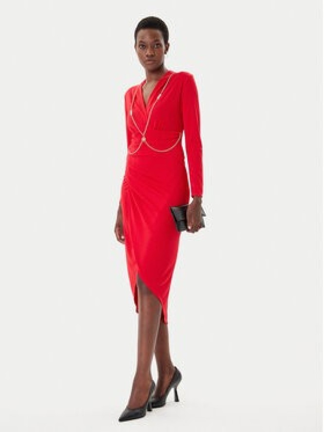 Rinascimento Sukienka koktajlowa CFC0020146002 Czerwony Slim Fit