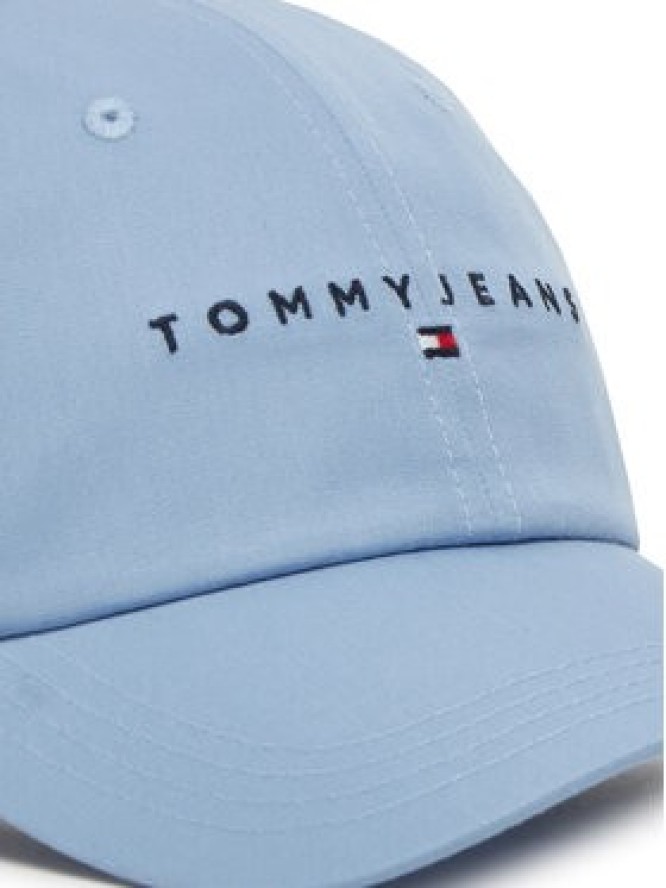 Tommy Jeans Czapka z daszkiem Linear Logo 6 Panel AW0AW16868 Błękitny