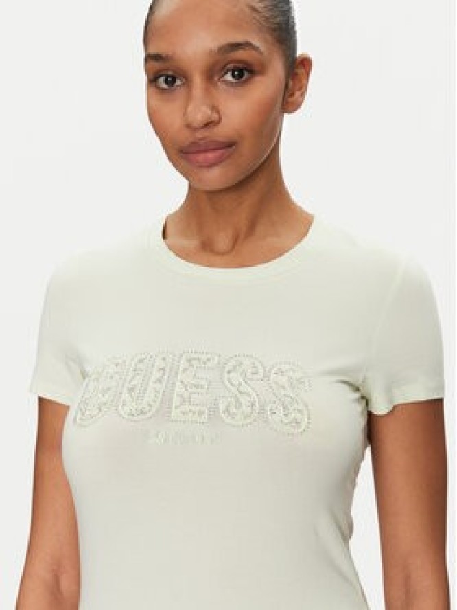 Guess T-Shirt W5GI04 J1314 Żółty Slim Fit