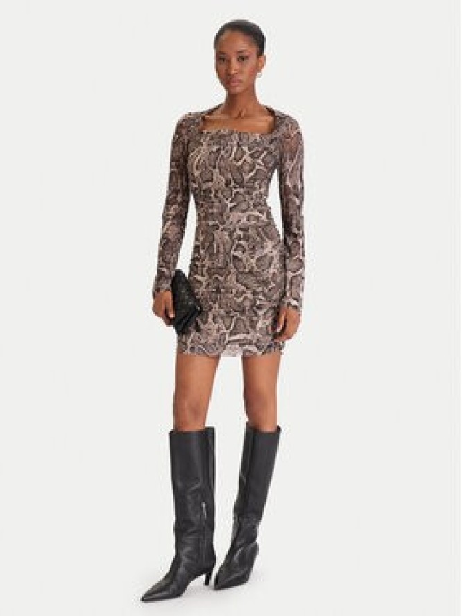 Guess Sukienka koktajlowa W5BK65 KCZC2 Beżowy Slim Fit