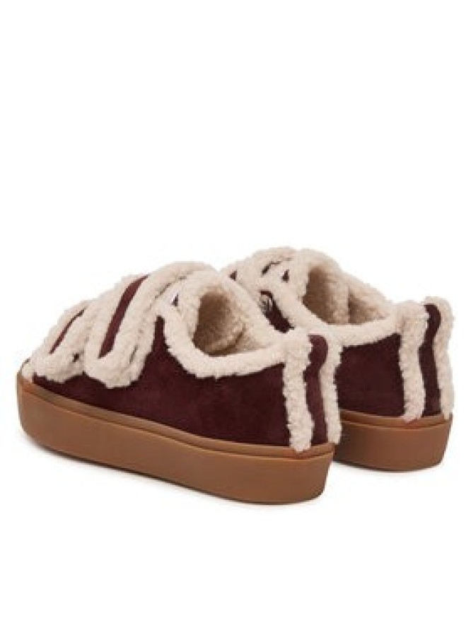 Inuikii Sneakersy Shearling Low Velcro 1001.001.0231.518 Bordowy