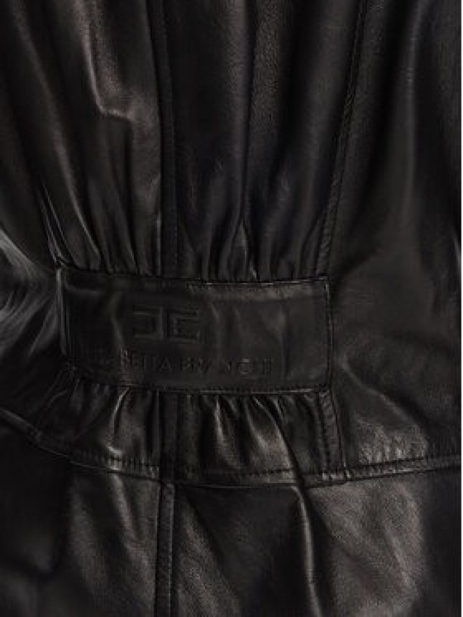 Elisabetta Franchi Kurtka skórzana GD-50Z-56E2-V1350 Czarny Regular Fit