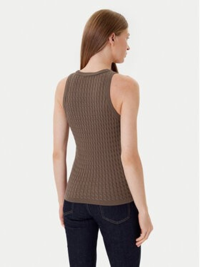 Tommy Hilfiger Top WW0WW45706 Brązowy Slim Fit