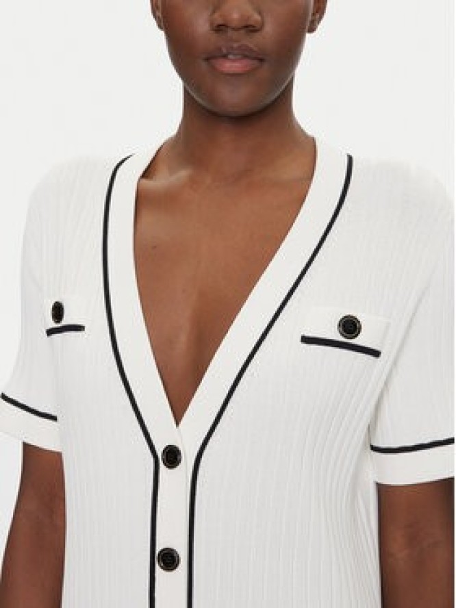 Luisa Spagnoli Sukienka dzianinowa Candelotto 100004 Écru Regular Fit