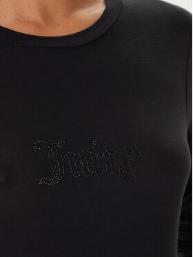 Juicy Couture Bluzka Slub JCWCT225312 Czarny Slim Fit
