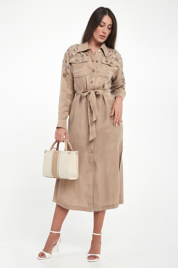 Sukienka szmizjerka z ozdobnymi kamieniami LIU JO