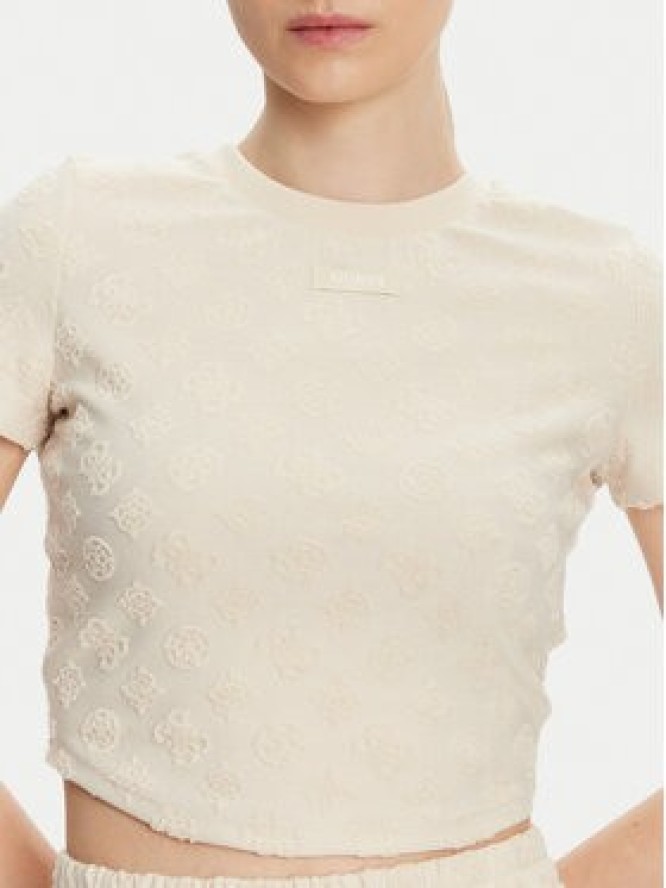 Guess T-Shirt V5GP21 KCT02 Beżowy Regular Fit