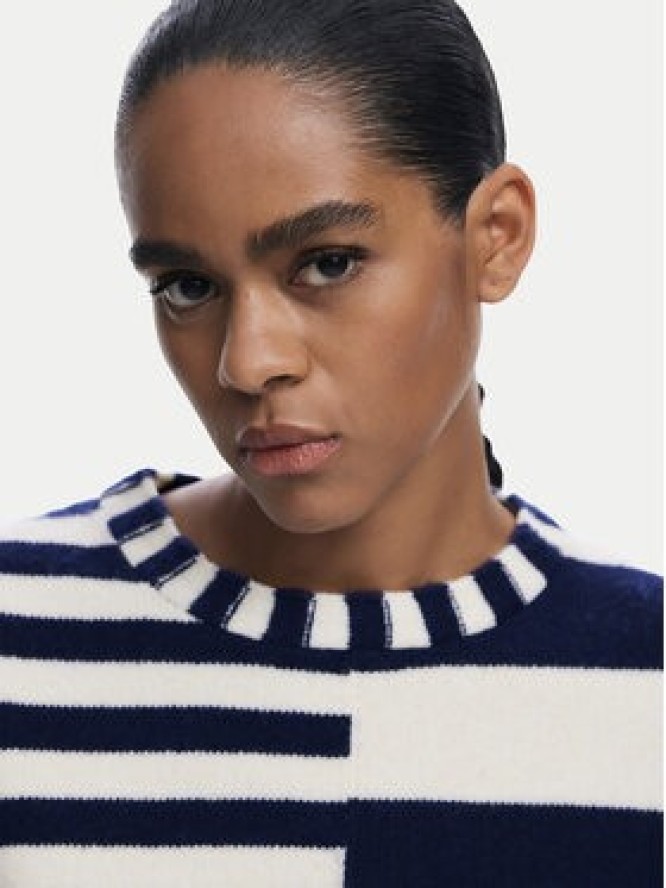 Desigual Sweter Malmoe 25WWJF17 Granatowy Regular Fit