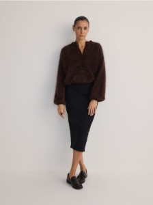 Spódnica midi z wiskozą - czarny