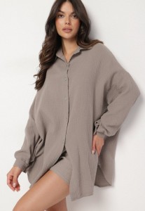 Beżowa Bawełniana Koszula Muślinowa Atelora