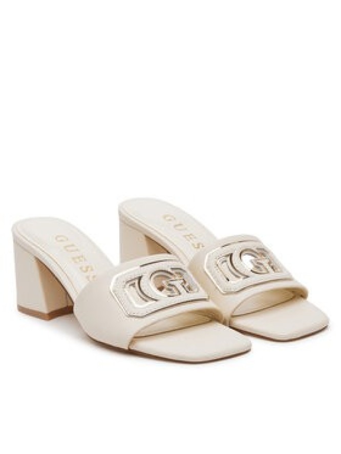 Guess Klapki Gals FLJGAS LEA03 Écru