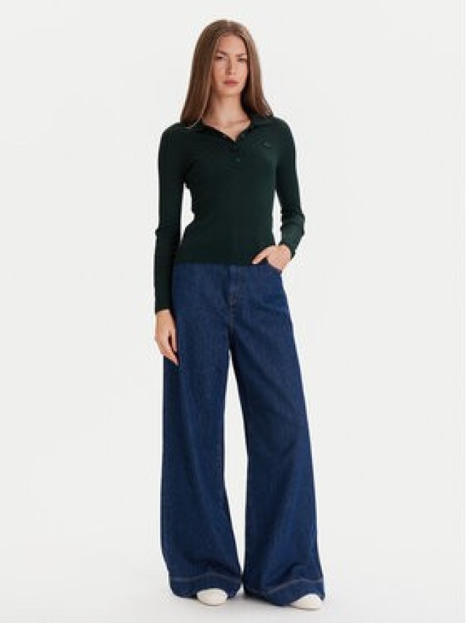 Lacoste Sweter AF4006 Zielony Slim Fit