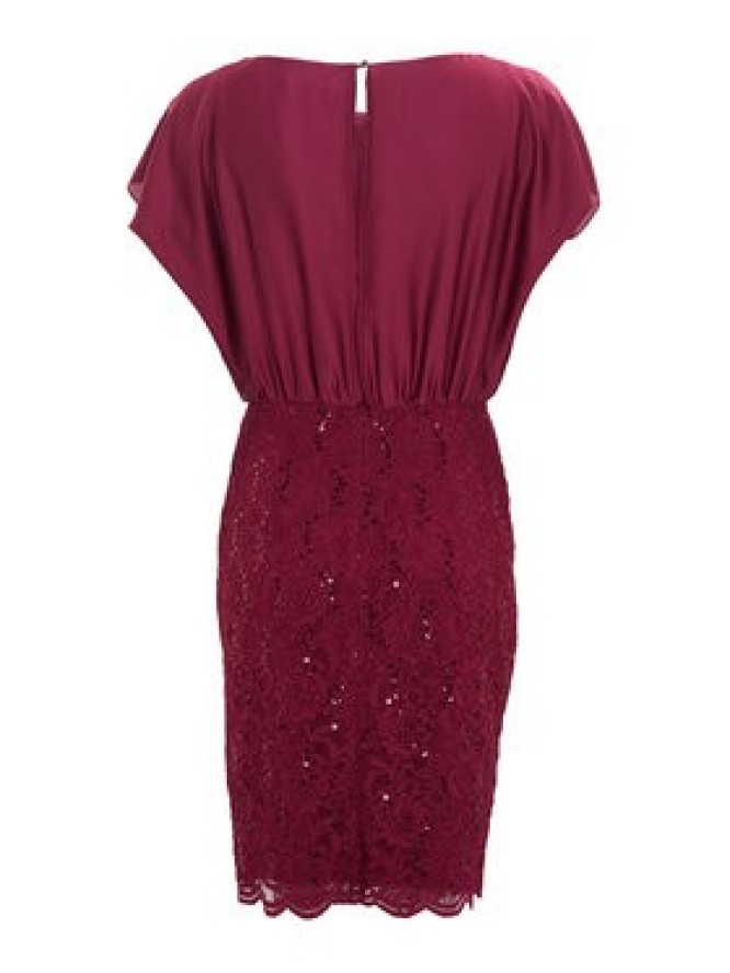 Swing Sukienka koktajlowa 5AI10900 Bordowy Regular Fit