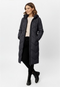 Długi, pikowany płaszcz J-CELESTE