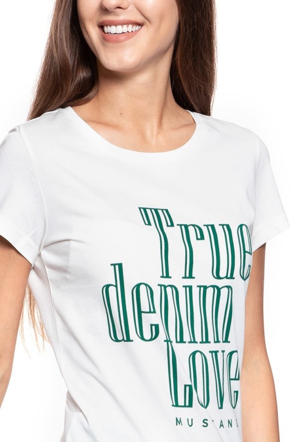 MUSTANG T SHIRT DAMSKI Alexia C Print Cloud Dancer 1008971 2020