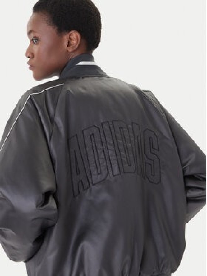 adidas Kurtka bomber Stadium JZ6919 Szary Loose Fit