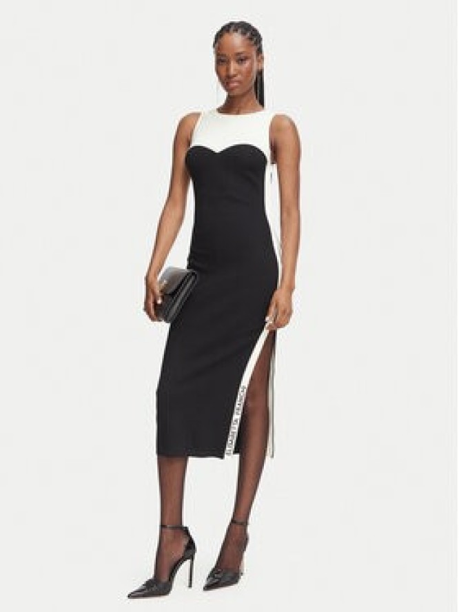 Elisabetta Franchi Sukienka dzianinowa AM-44S-66E2-V420 Czarny Slim Fit