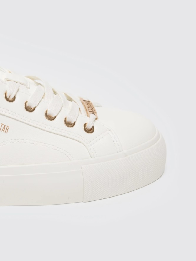 Sneakersy damskie ze skóry ekologicznej białe NN274A851 101