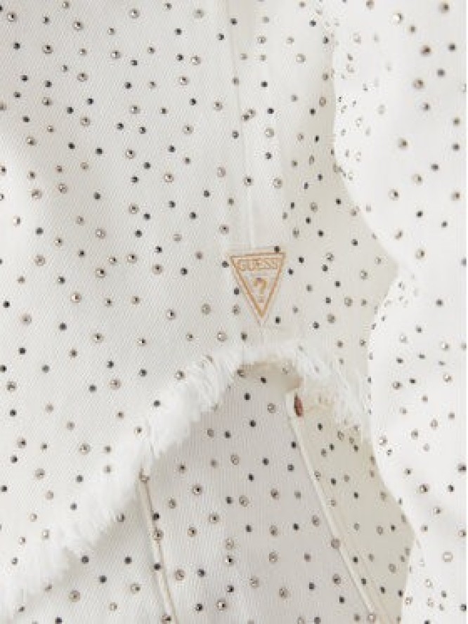 Guess Kurtka jeansowa W5GN90 D5N91 Biały Regular Fit