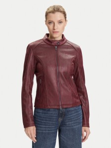 Desigual Kurtka z imitacji skóry Basic 25WWEW43 Bordowy Regular Fit