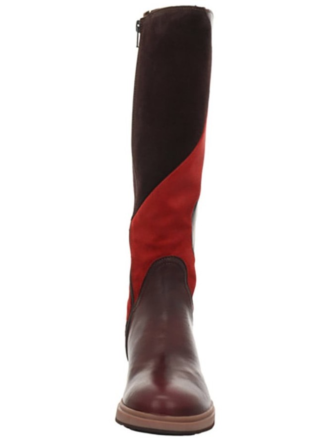 Think! Skórzane kozaki "Cogita" w kolorze czerwono-brązowym rozmiar: 40,5