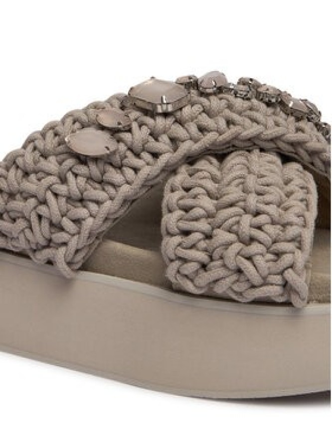 Inuikii Klapki Woven Stones Platform 1004.005.0043 Szary jasny