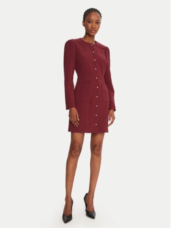 French Connection Sukienka koktajlowa 71ZEU Bordowy Regular Fit