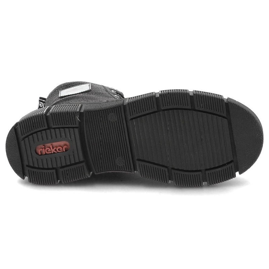 Czarne Botki Rieker Ocieplane Buty Damskie