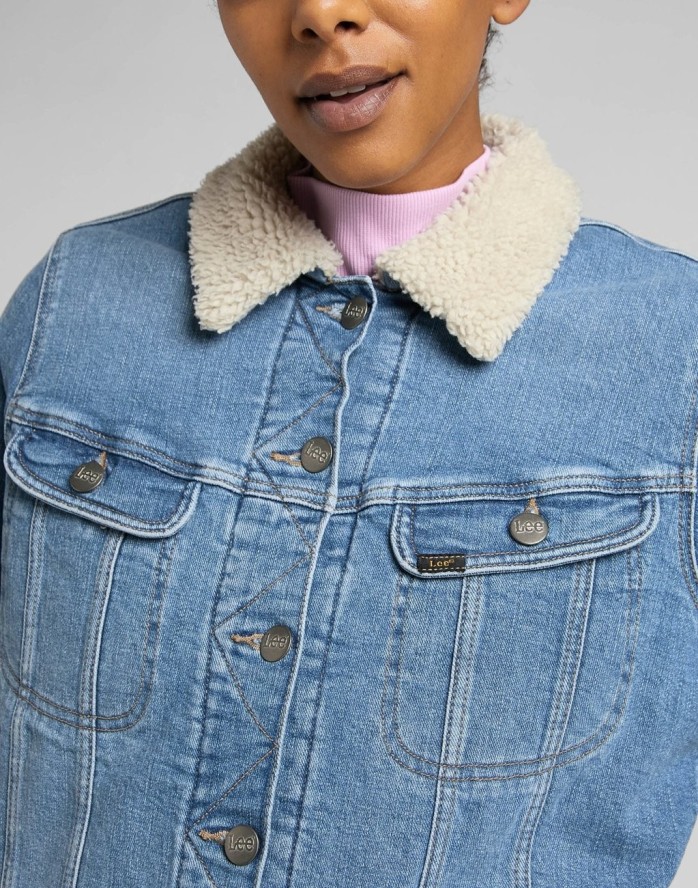 LEE SHERPA RIDER DAMSKA KURTKA JEANSOWA PARTLY CLOUDY L54VFAPA 112320553