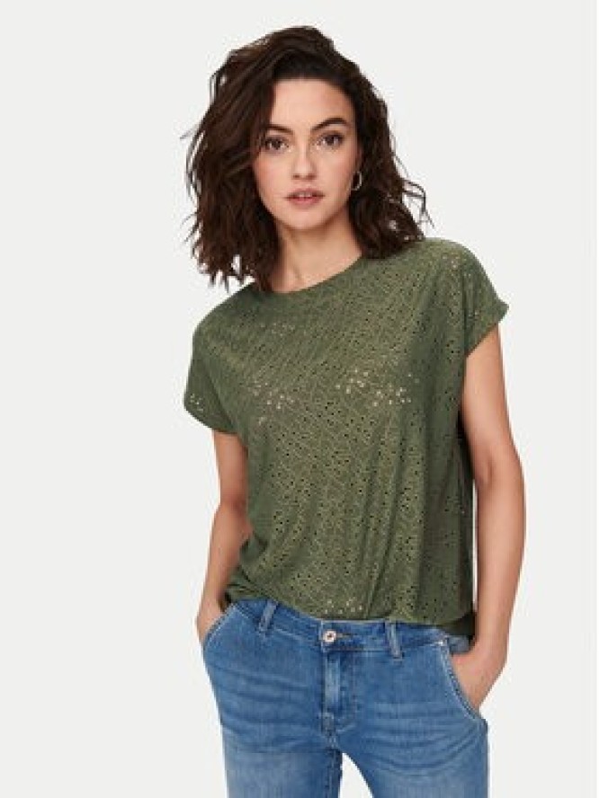 ONLY Bluzka Smilla 15231005 Zielony Regular Fit