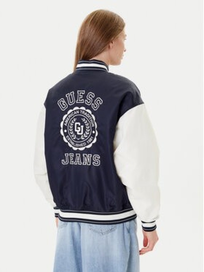 Guess Jeans Kurtka bomber W5YL15 WHAA2 Granatowy Regular Fit