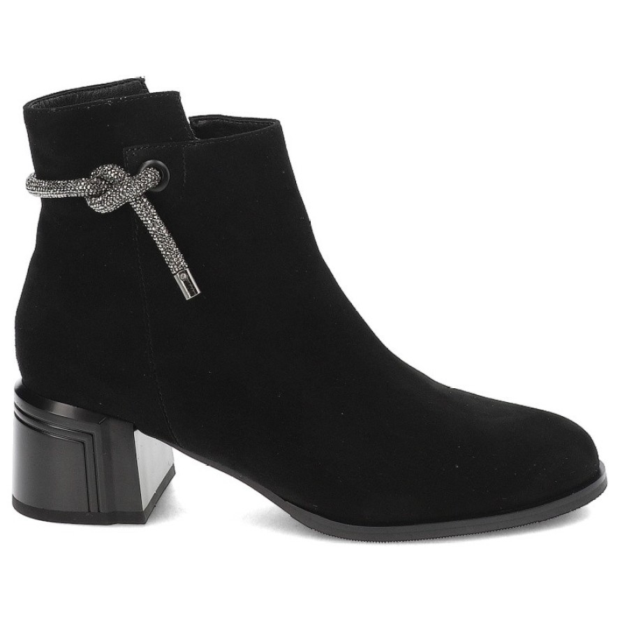 Czarne Botki S.Barski Eleganckie Ocieplane Obuwie Damskie