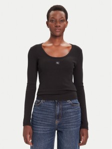 Calvin Klein Jeans Bluzka LV047D218G Czarny Slim Fit