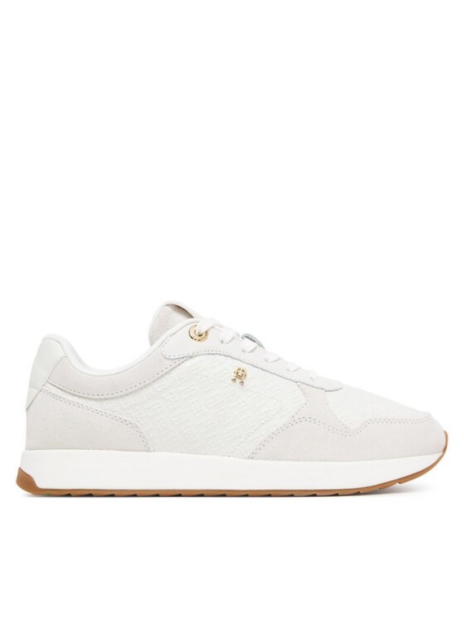 Tommy Hilfiger Sneakersy Th Runner Monogram FW0FW09586 Kremowy