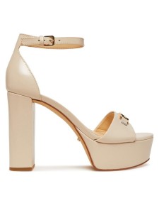 Guess Sandały FLJSET LEA03 Écru