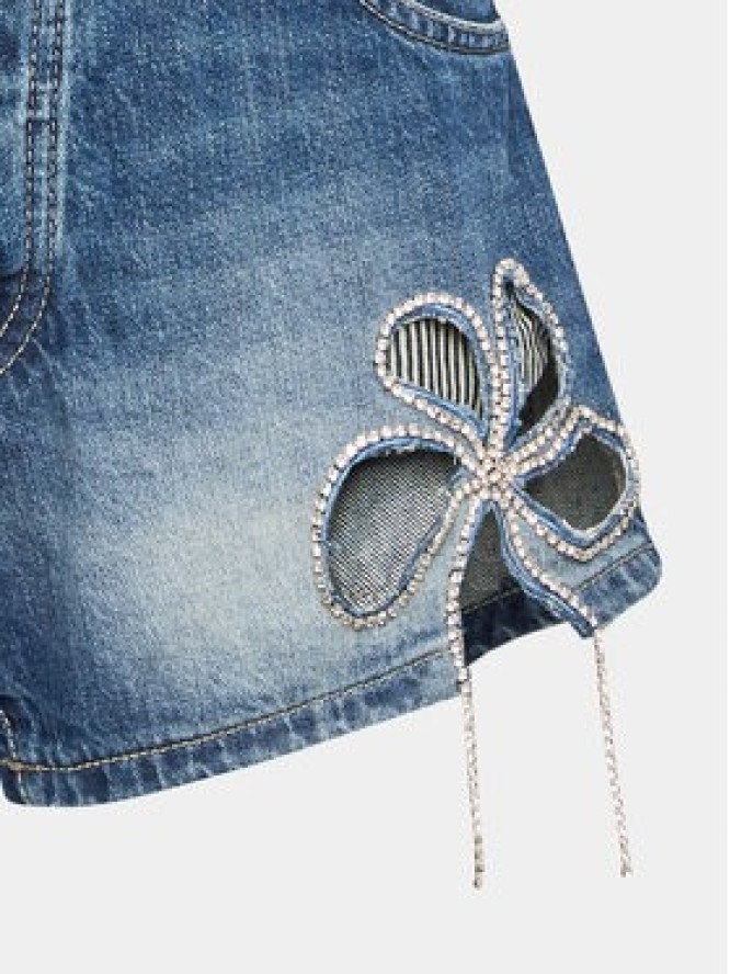 Please Szorty jeansowe D0IEEH0W6G Niebieski Regular Fit