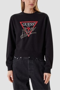 GUESS Czarna damska bluza Studded Love, Rozmiar M