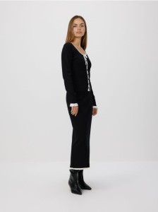 Spódnica z kontrastowym wykończeniem - wielobarwny