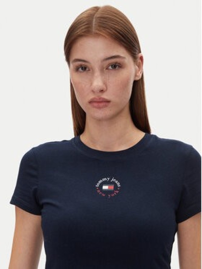 Tommy Jeans T-Shirt Tjw Slim Essential Logo 2 Tee DW0DW20316 Granatowy Regular Fit