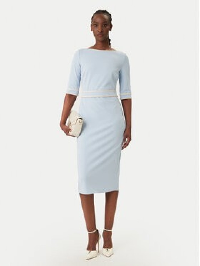 Rinascimento Sukienka koktajlowa CFC0127991003 Błękitny Slim Fit