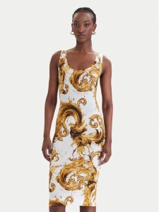 Versace Jeans Couture Sukienka codzienna 80HAO946 JS533 Biały Slim Fit