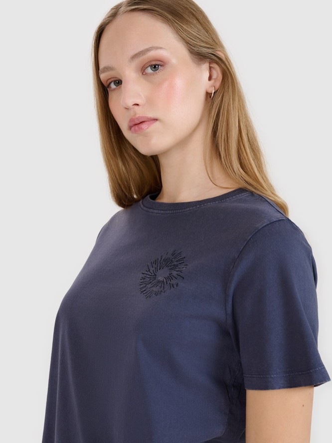 4F T-shirt regular z nadrukiem damski - szary XS