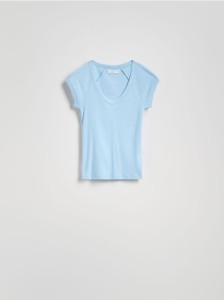 T-shirt slim fit - jasnoniebieski