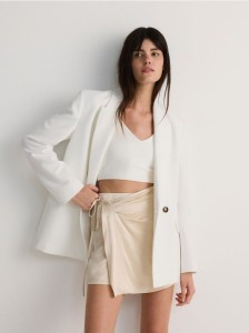 Spódnico-szorty z wiskozy - kremowy